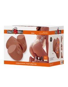 CRAZY BULL MASTURBADOR REALISTA TORSO FEMENINO DOBLE ENTRADA CON VIBRACIAN Y SUCCIAN COLOR NATURAL 2