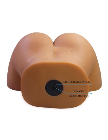 CRAZY BULL MASTURBADOR REALISTA TORSO FEMENINO DOBLE ENTRADA CON VIBRACIAN Y SUCCIAN COLOR NATURAL