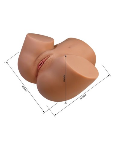 CRAZY BULL MASTURBADOR REALISTA TORSO FEMENINO DOBLE ENTRADA CON VIBRACIAN Y SUCCIAN COLOR NATURAL