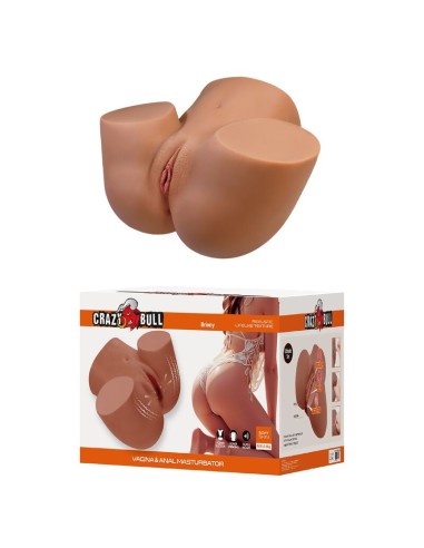 CRAZY BULL MASTURBADOR REALISTA TORSO FEMENINO DOBLE ENTRADA CON VIBRACIAN Y SUCCIAN COLOR NATURAL
