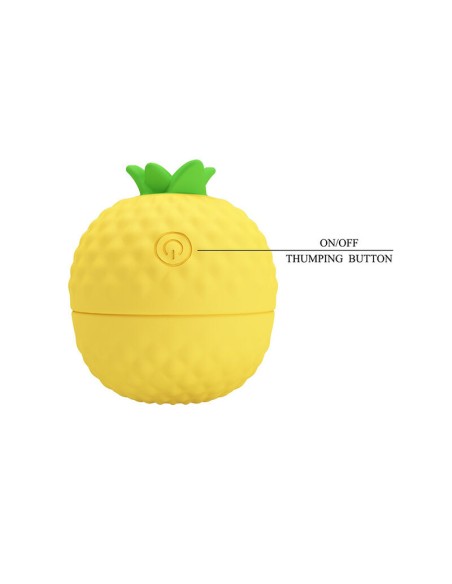 PRETTY LOVE ESTIMULADOR CLITORAL CON SUCCIAN Y GOLPETEOS RECARGABLE AMARILLO