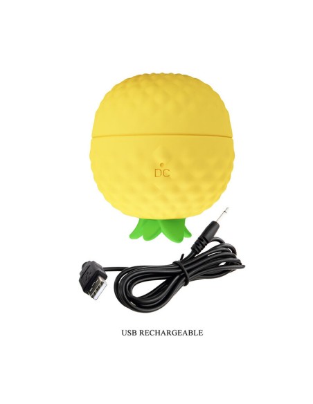 PRETTY LOVE ESTIMULADOR CLITORAL CON SUCCIAN Y GOLPETEOS RECARGABLE AMARILLO