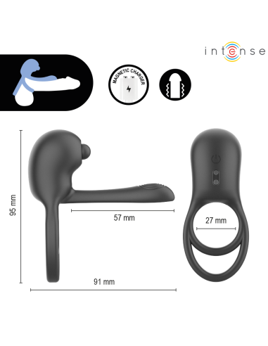 INTENSE SPIKE ANILLO VIBRADOR PARA PENE CON CONTROL REMOTO