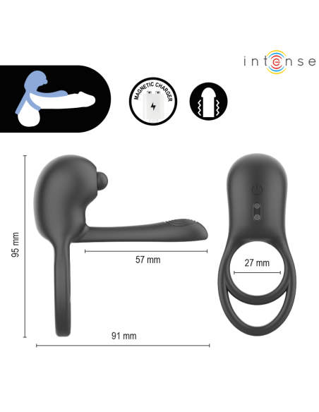 INTENSE SPIKE ANILLO VIBRADOR PARA PENE CON CONTROL REMOTO