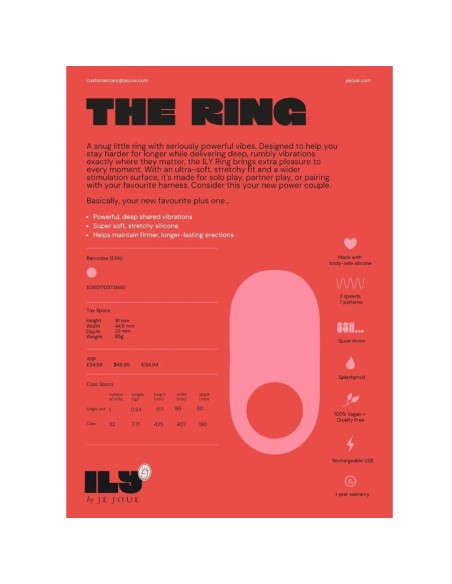 JE JOUE ILY COCK RING ANILLO VIBRADOR PARA PENE