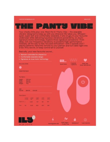 JE JOUE ILY PANTY VIBE VIBRADOR ANTIMO CON CONTROL REMOTO