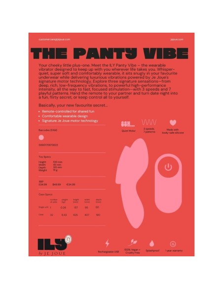 JE JOUE ILY PANTY VIBE VIBRADOR ANTIMO CON CONTROL REMOTO