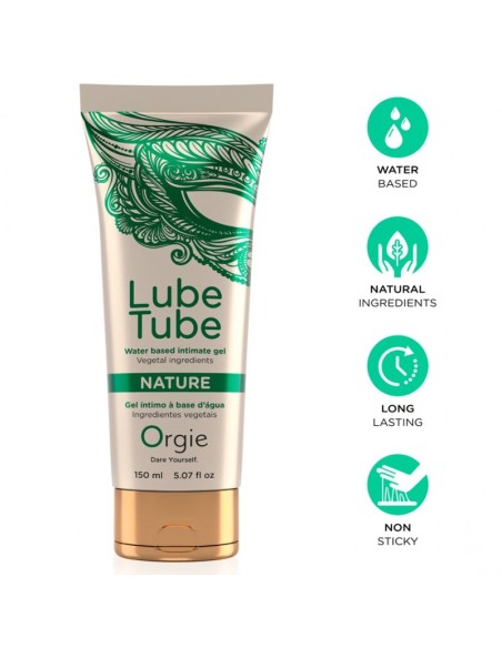 ORGIE LUBE TUBE NATURE GEL ANTIMO BASE AGUA CON INGREDIENTES VEGETALES 150 ML
