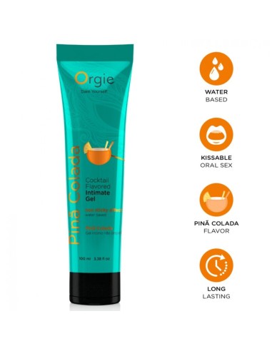 ORGIE LUBE TUBE COCKTAIL PIAA COLADA GEL ANTIMO BESABLE BASE AGUA 100 ML