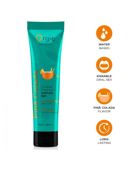ORGIE LUBE TUBE COCKTAIL PIAA COLADA GEL ANTIMO BESABLE BASE AGUA 100 ML