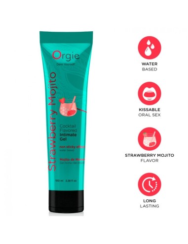 ORGIE LUBRICANTE GEL ANTIMO BESABLE BASE DE AGUA COCKTAIL MOJITO DE FRESA 100 ML