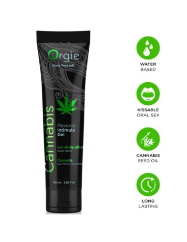 ORGIE LUBE TUBE CANNABIS GEL ANTIMO BESABLE BASE AGUA 100 ML