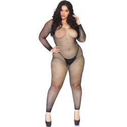 LEG AVENUE BODYSTOCKING EN RED CON BRILLANTE 1X 2X