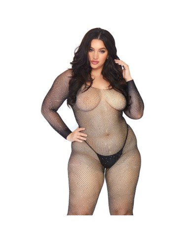 LEG AVENUE BODYSTOCKING EN RED CON BRILLANTE 1X 2X