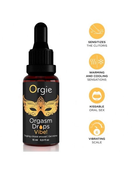 ORGIE ORGASM DROPS VIBE GOTAS ESTIMULANTES EFECTO VIBRANTE PARA CLATORIS 15 ML