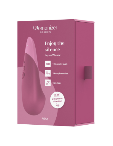 WOMANIZER VIBE VIBRADOR LAY ON SILENCIOSO ROSA OSCURO