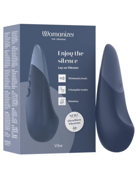 WOMANIZER VIBE VIBRADOR LAY ON SILENCIOSO AZUL OSCURO