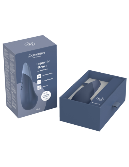 WOMANIZER VIBE VIBRADOR LAY ON SILENCIOSO AZUL OSCURO
