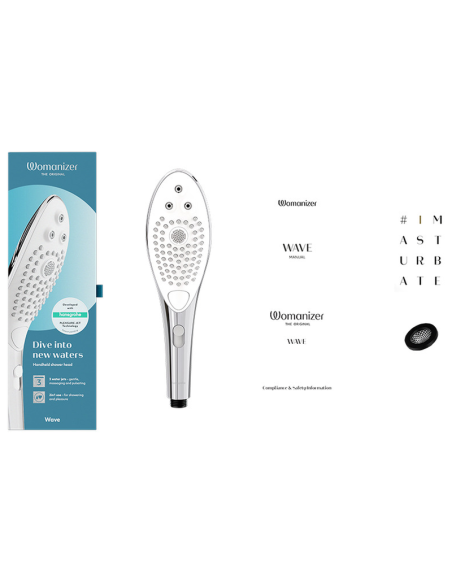 WOMANIZER WAVE CABEZAL DE DUCHA ESTIMULADOR DE CLITORAS PLATEADO