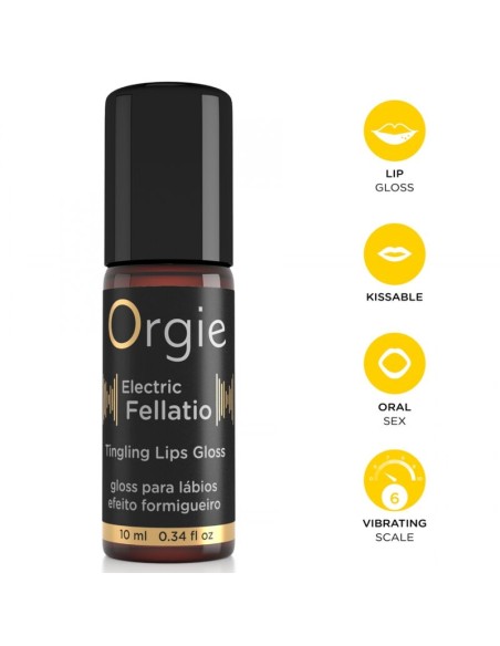 ORGIE ELECTRIC FELLATIO GLOSS LABIAL BESABLE EFECTO VIBRANTE 10 ML