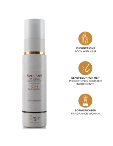 ORGIE SENSFEEL ELIXIR DE SEDUCCIAN PARA MUJER 10 EN 1 CUERPO Y CABELLO 100 ML
