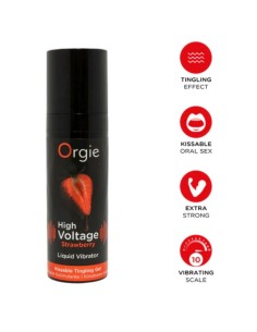 ORGIE HIGH VOLTAGE STRAWBERRY GEL ANTIMO BESABLE EFECTO VIBRANTE EXTRA FUERTE 15 ML