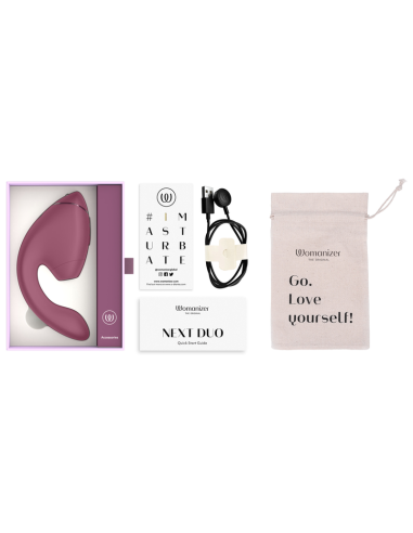 WOMANIZER DUO NEXT ESTIMULADOR VIBRADOR DUAL CLATORIS PUNTOAG ROSA
