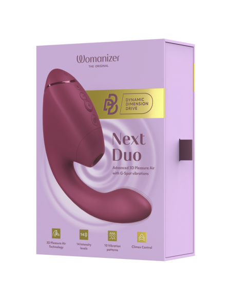 WOMANIZER DUO NEXT ESTIMULADOR VIBRADOR DUAL CLATORIS PUNTOAG ROSA