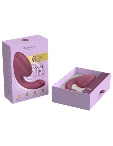 WOMANIZER DUO NEXT ESTIMULADOR VIBRADOR DUAL CLATORIS PUNTOAG ROSA