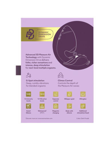 WOMANIZER DUO NEXT ESTIMULADOR VIBRADOR DUAL CLATORIS PUNTOAG MORADO