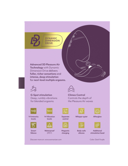 WOMANIZER DUO NEXT ESTIMULADOR VIBRADOR DUAL CLATORIS PUNTOAG MORADO