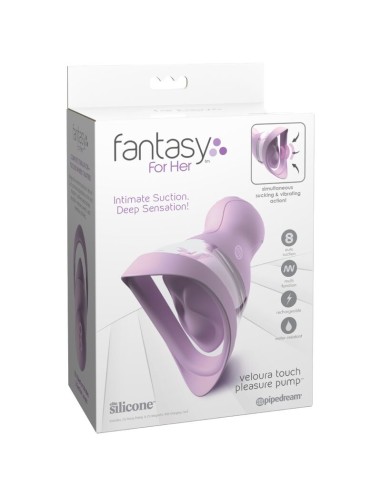FANTASY FOR HER VELOURA TOUCH PLEASURE PUMP BOMBA ANTIMA CON SUCCIAN Y VIBRACIAN MORADA