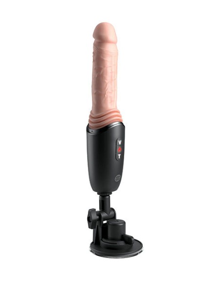 KING COCK PLUS THRUSTING COCK PRO DILDO DE SILICONA CON EMPUJE VIBRACIAN Y CALOR LIGHT 127 CM