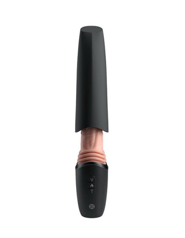 KING COCK PLUS THRUSTING COCK PRO DILDO DE SILICONA CON EMPUJE VIBRACIAN Y CALOR LIGHT 127 CM