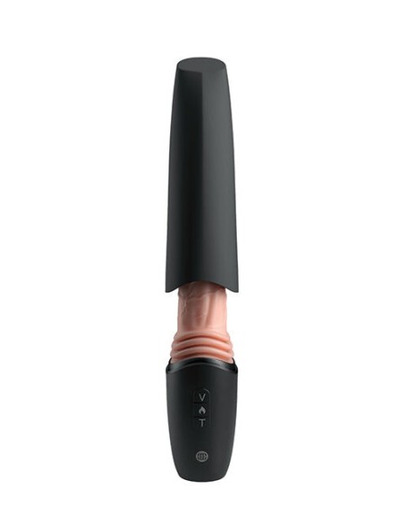 KING COCK PLUS THRUSTING COCK PRO DILDO DE SILICONA CON EMPUJE VIBRACIAN Y CALOR LIGHT 127 CM