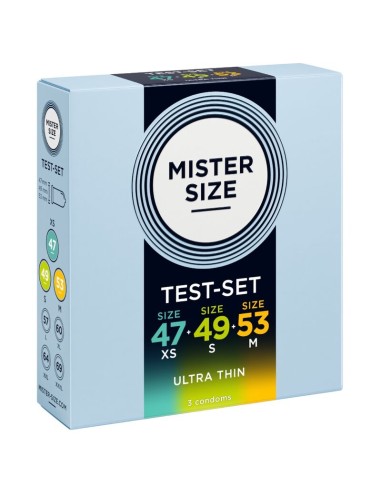 MISTER SIZE PACK MUESTRA PRESERVATIVOS TALLA 47 49 53 MM 3 UNIDADES