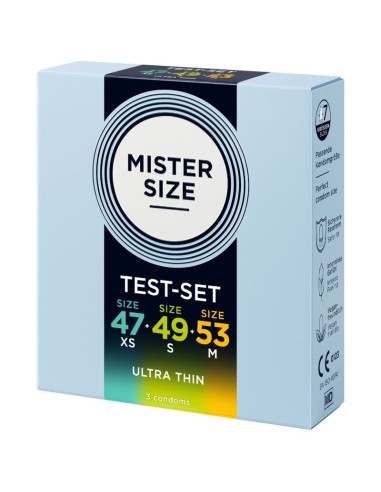 MISTER SIZE PACK MUESTRA PRESERVATIVOS TALLA 47 49 53 MM 3 UNIDADES