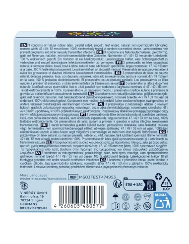 MISTER SIZE PACK MUESTRA PRESERVATIVOS TALLA 47 49 53 MM 3 UNIDADES
