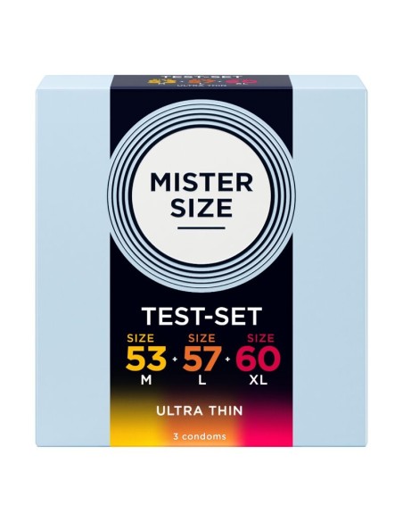 MISTER SIZE PACK MUESTRA PRESERVATIVOS TALLA 53 57 60 MM 3 UNIDADES