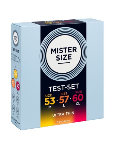 MISTER SIZE PACK MUESTRA PRESERVATIVOS TALLA 53 57 60 MM 3 UNIDADES