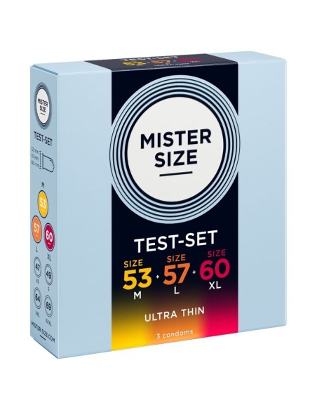 MISTER SIZE PACK MUESTRA PRESERVATIVOS TALLA 53 57 60 MM 3 UNIDADES