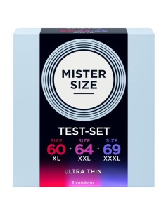 MISTER SIZE PACK MUESTRA PRESERVATIVOS TALLA 60 64 69 MM 3 UNIDADES