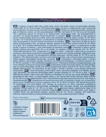 MISTER SIZE PACK MUESTRA PRESERVATIVOS TALLA 60 64 69 MM 3 UNIDADES