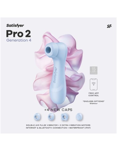 SATISFYER PRO 2 GENERATION 4 ESTIMULADOR DE CLATORIS AZUL SERENO