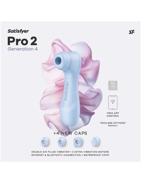 SATISFYER PRO 2 GENERATION 4 ESTIMULADOR DE CLATORIS AZUL SERENO