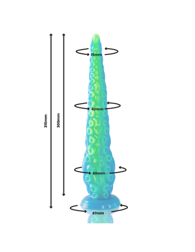 EPIC SCYLLA DILDO TENTACULO FINO FLUORESCENTE TAMAAO GRANDE