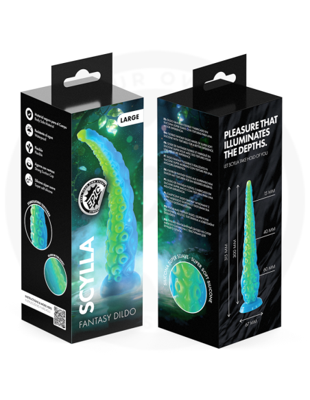 EPIC SCYLLA DILDO TENTACULO FINO FLUORESCENTE TAMAAO GRANDE