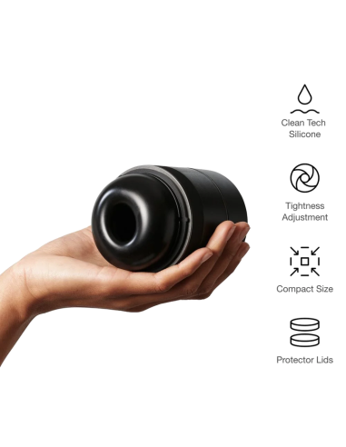 ARCWAVE VOY MASTURBADOR MASCULINO CON 8 AJUSTES DE PRESIAN NEGRO LUBRICANTE 10 ML INCLUIDO