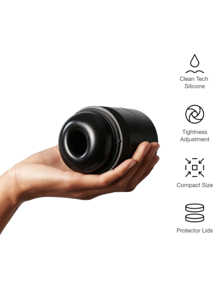 ARCWAVE VOY MASTURBADOR MASCULINO CON 8 AJUSTES DE PRESIAN NEGRO LUBRICANTE 10 ML INCLUIDO