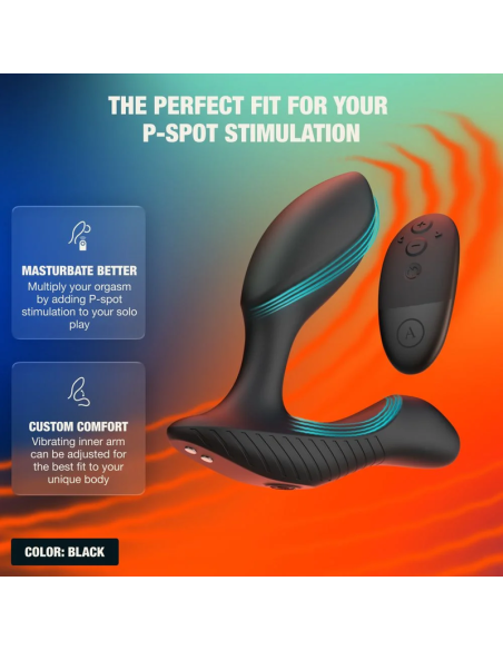 ARCWAVE PERK MASAJEADOR PROSTATICO VIBRADOR CON DOBLE MOTOR Y CONTROL REMOTO NEGRO